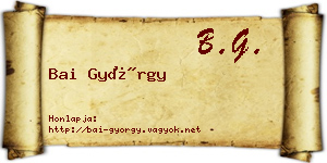 Bai György névjegykártya