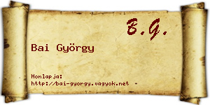 Bai György névjegykártya